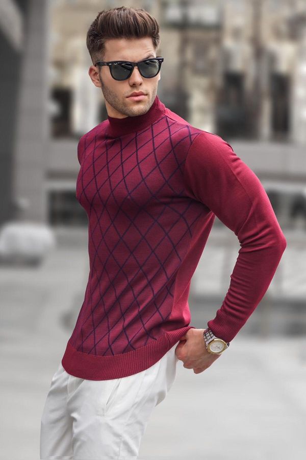 Madmext Madmext Burgundy Turtleneck Knitwear Sweater 5785