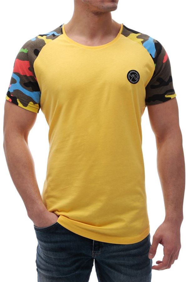 Madmext Madmext Camouflage Patterned Yellow T-Shirt 2979