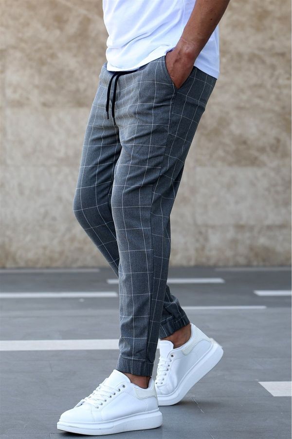 Madmext Madmext Checked Anthracite Jogger