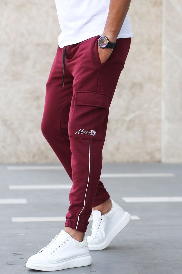 Madmext Madmext Claret Red Pocketed Men's Tracksuit 4828