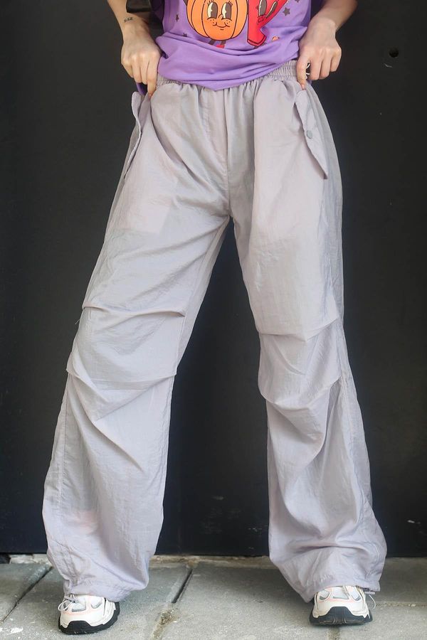 Madmext Madmext Dyed Gray Parachute Jogger Women's Trousers