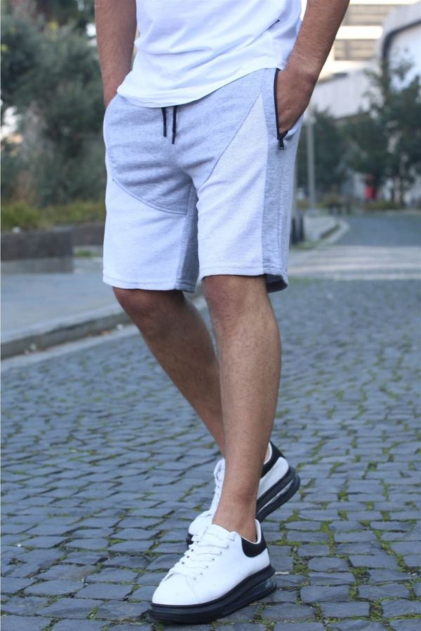 Madmext Madmext Gray Men's Basic Capri Shorts