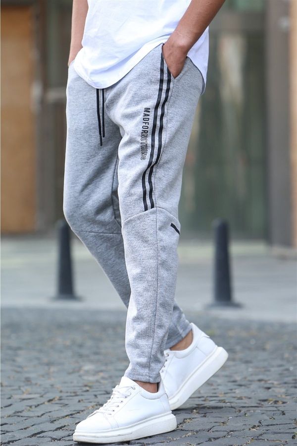 Madmext Madmext Gray Printed Jogger Pants 5476