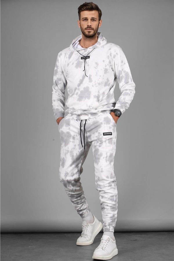 Madmext Madmext Gray Tie Dye Men's Tracksuit Set 4758