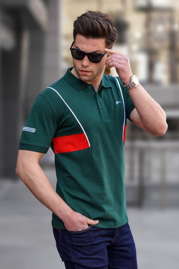 Madmext Madmext Green Polo Neck Men's T-Shirt 5243