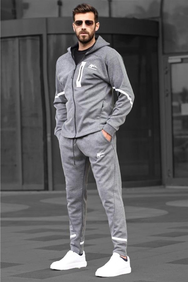 Madmext Madmext Hooded Anthracite Men's Tracksuit 6813
