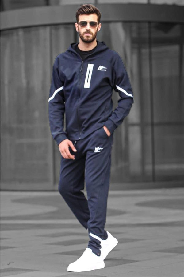 Madmext Madmext Hooded Navy Blue Men's Tracksuit 6813