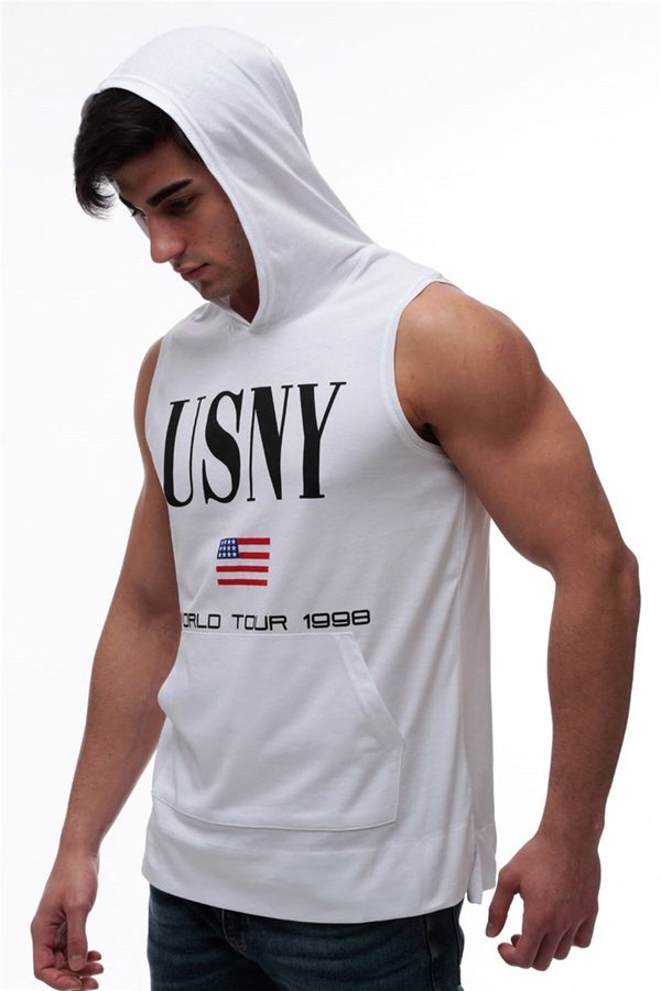 Madmext Madmext Hooded White Undershirt 2887