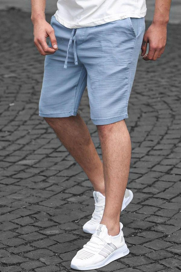 Madmext Madmext Indigo Basic Linen Men's Shorts 6506