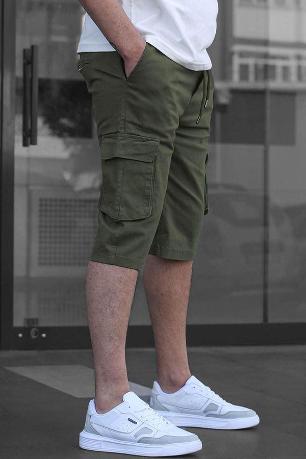 Madmext Madmext Khaki Cargo Pocket Capri Men's Trousers 6331
