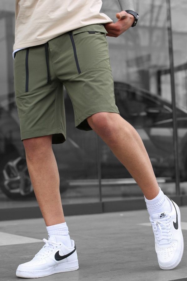 Madmext Madmext Khaki Men's Basic Pocket Capri Shorts