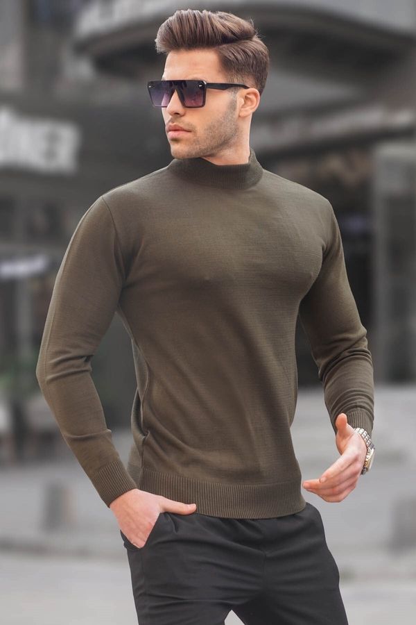 Madmext Madmext Khaki Slim Fit Half Turtleneck Men's Knitwear Sweater 6343