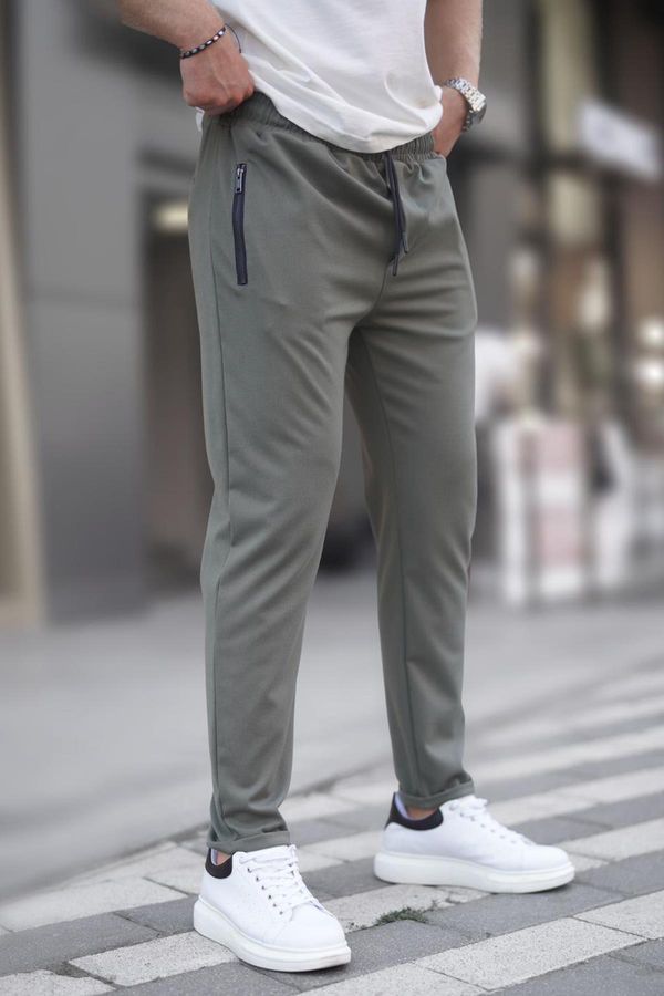 Madmext Madmext Khaki Zipper Detailed Men's Trousers 6520