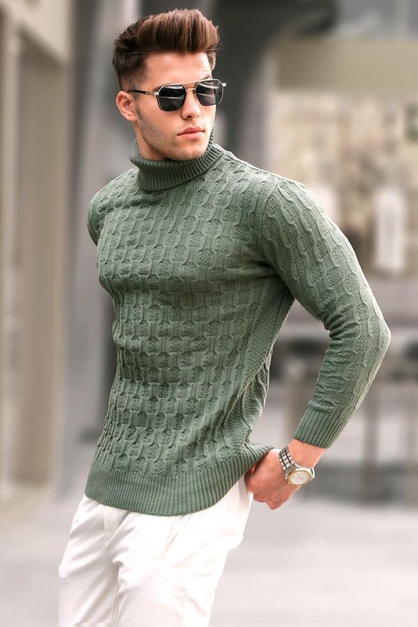 Madmext Madmext Light Khaki Turtleneck Knitwear Sweater 5759