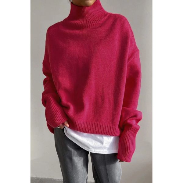 Madmext Madmext Mad Girls Pink Turtleneck Sweater