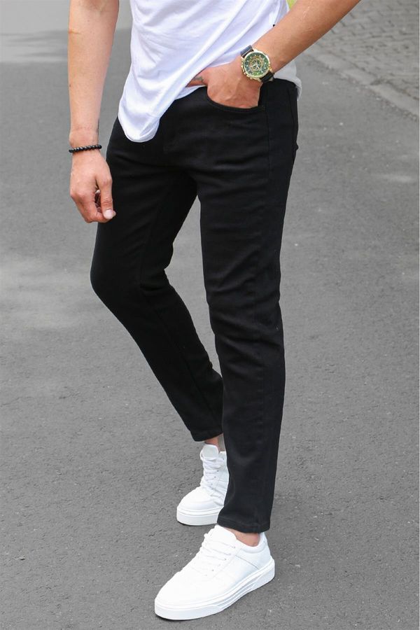 Madmext Madmext Men's Black Canvas Slim Fit Trousers