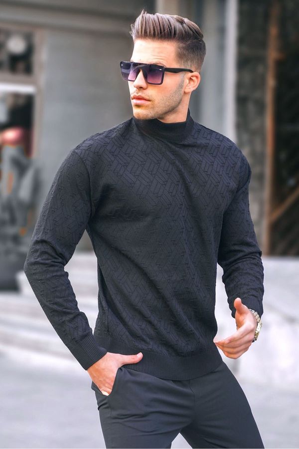 Madmext Madmext Men's Black Turtleneck Knitwear Sweater 6301