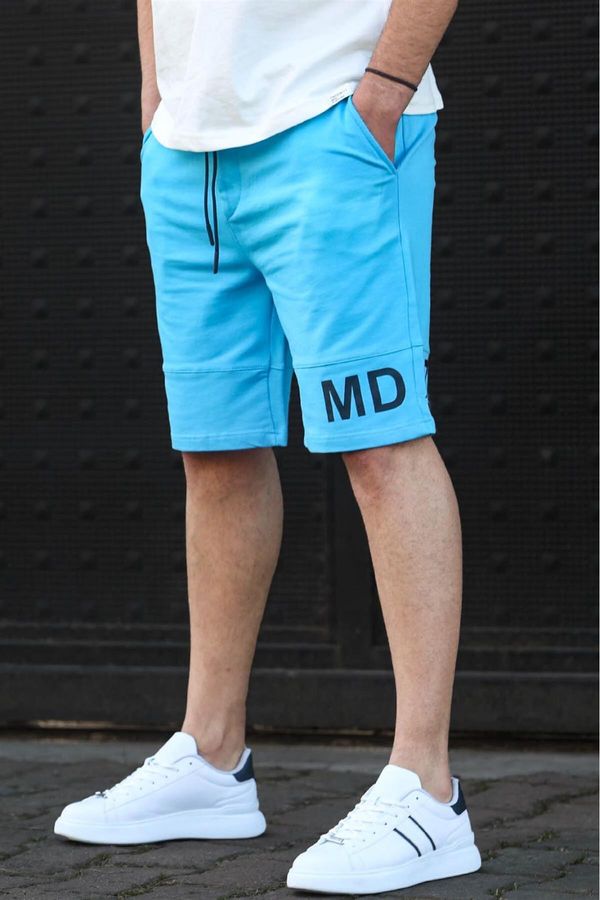 Madmext Madmext Men's Blue Printed Bermuda Shorts 5493