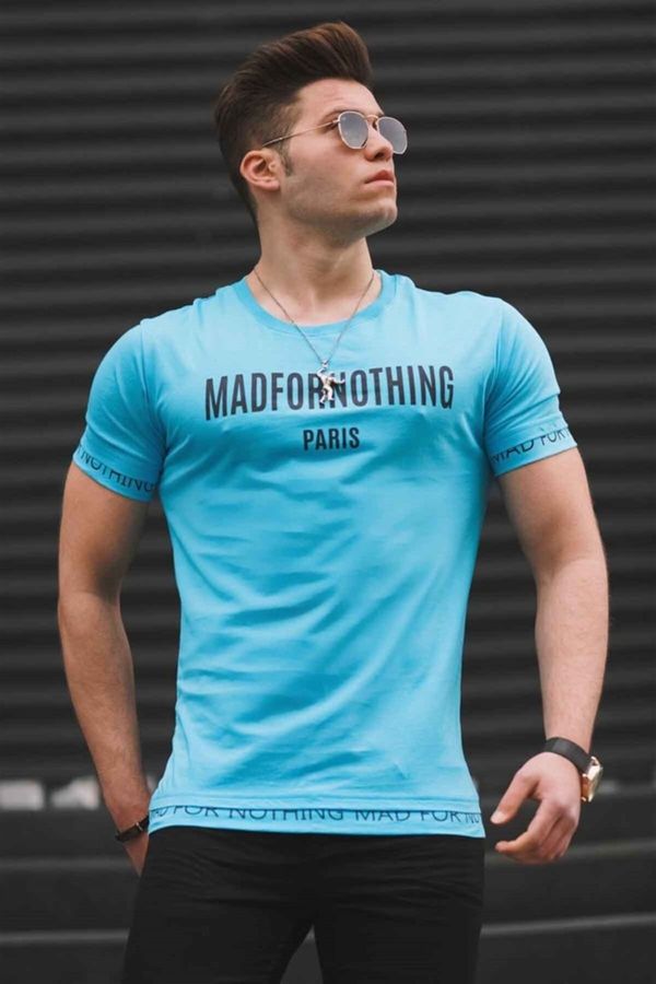 Madmext Madmext Men's Blue Printed T-Shirt 4588
