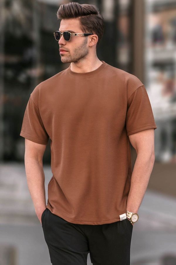 Madmext Madmext Men's Brown Regular Fit Basic T-Shirt 6099