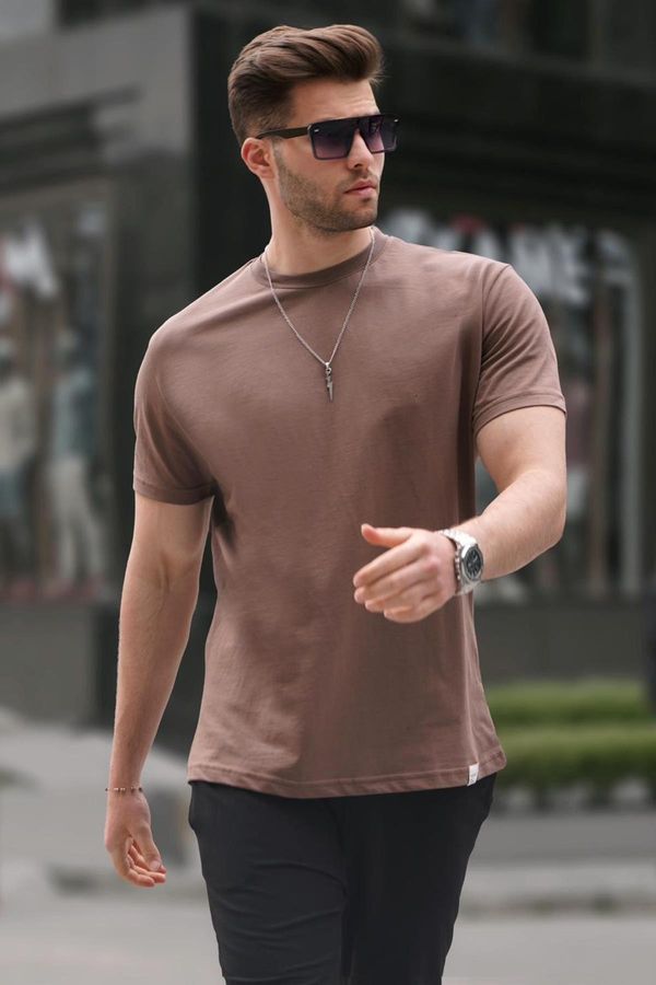 Madmext Madmext Men's Brown Regular Fit Basic T-Shirt 6131