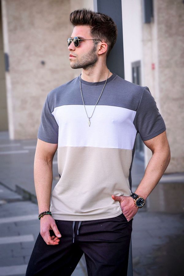 Madmext Madmext Men's Color Block Smoky T-Shirt 5826