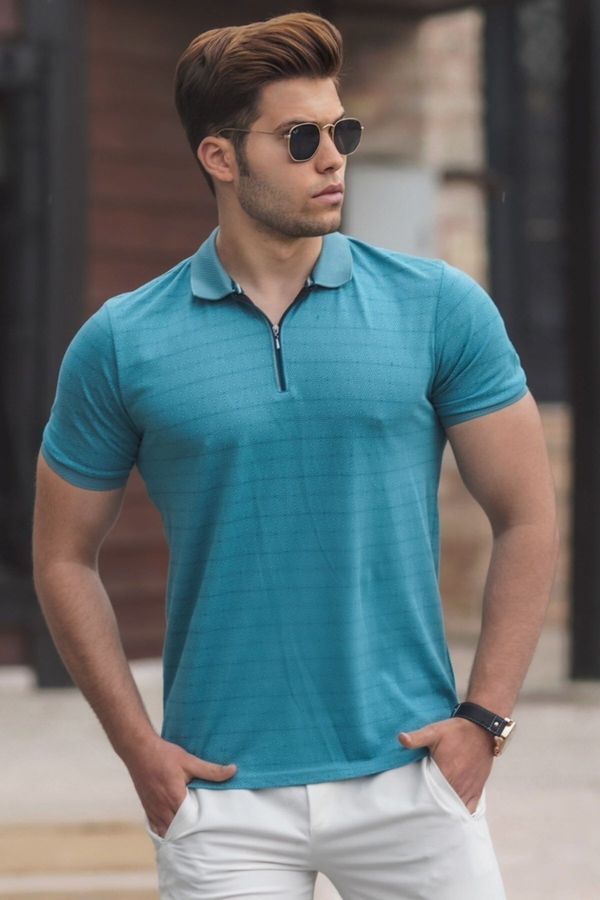 Madmext Madmext Men's Green Polo Neck Knitwear T-Shirt 5117