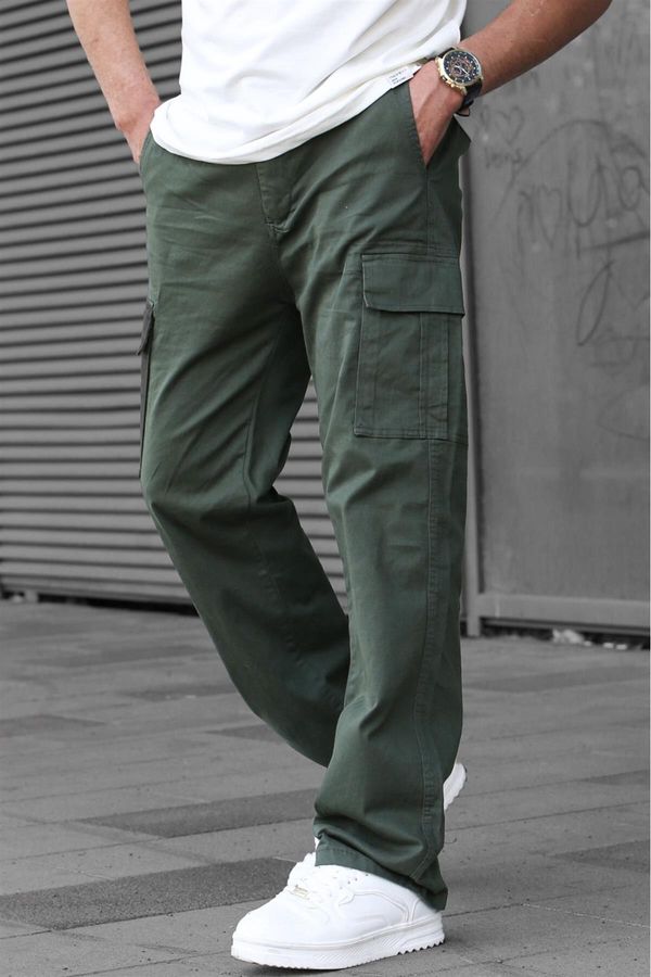Madmext Madmext Men's Khaki Cargo Pocket Baggy Trousers 6811
