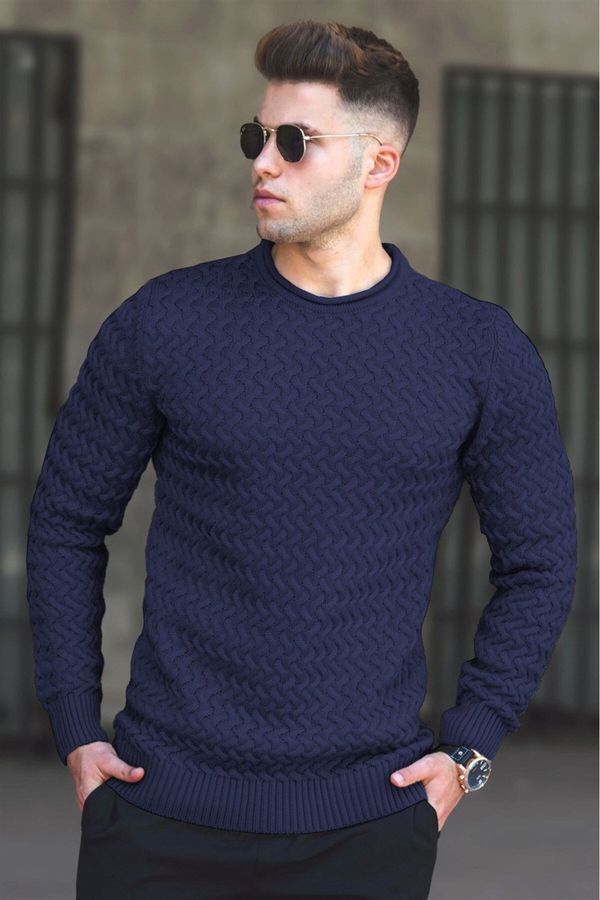 Madmext Madmext Men's Navy Blue Sweater 5174