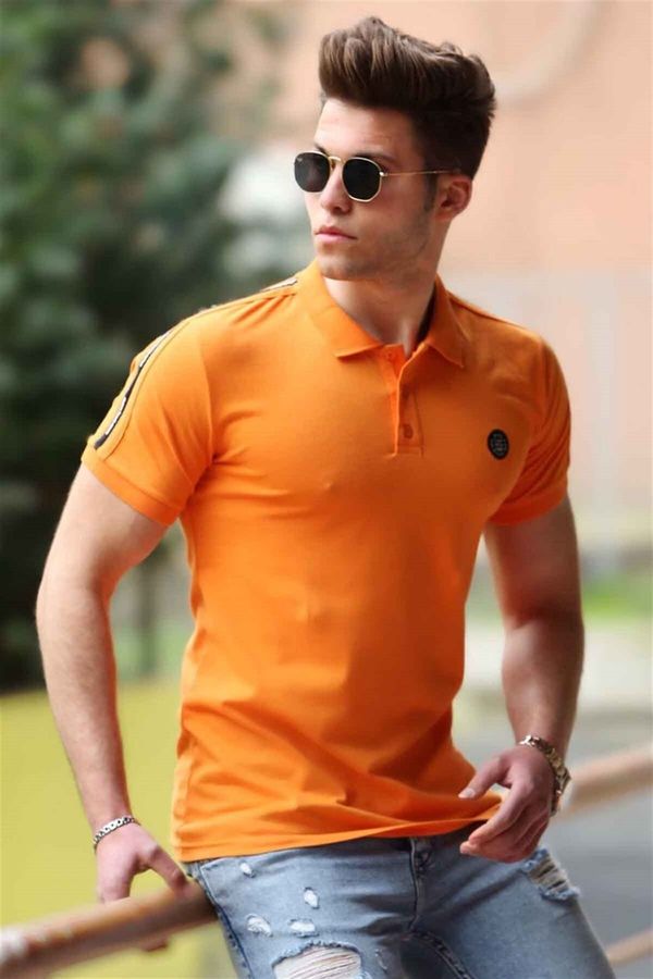 Madmext Madmext Men's Polo Neck Orange T-Shirt 4559