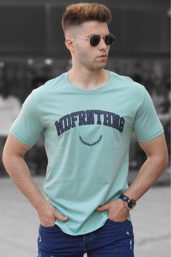 Madmext Madmext Men's Printed Almond Green T-Shirt 5267
