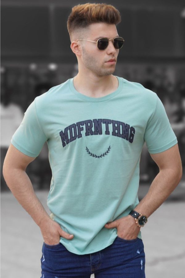 Madmext Madmext Men's Printed Almond Green T-Shirt 5267