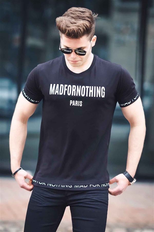 Madmext Madmext Men's Printed Black T-Shirt 4588