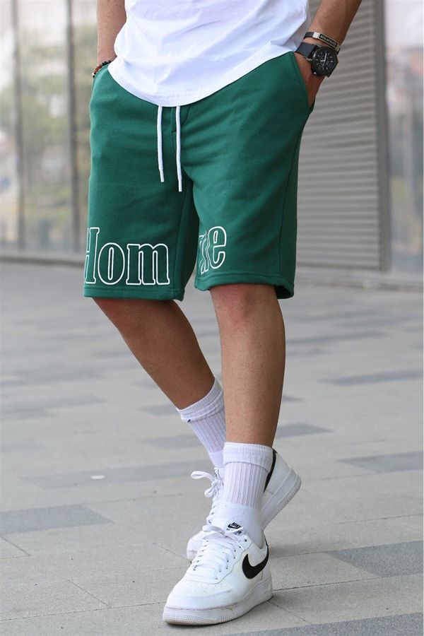 Madmext Madmext Men's Printed Green Capri Shorts 5439