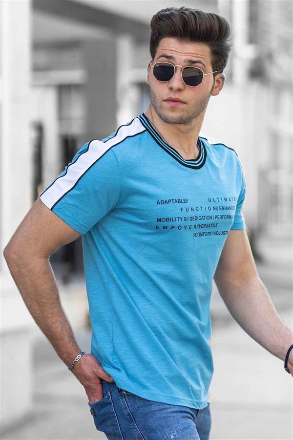 Madmext Madmext Men's Printed Turquoise T-Shirt 4530
