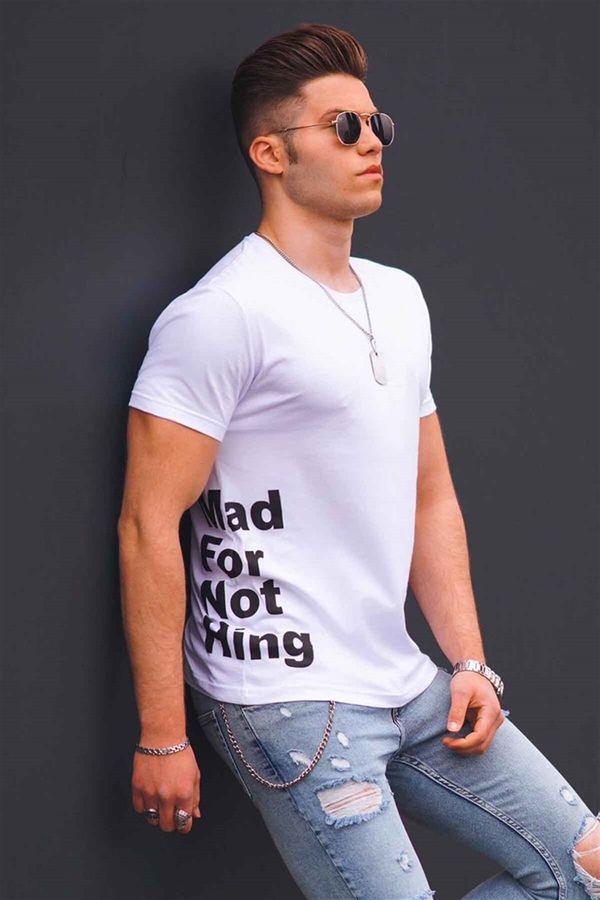 Madmext Madmext Men's White Printed T-Shirt 4553