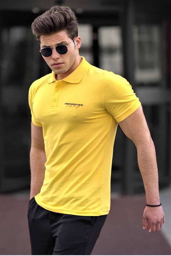 Madmext Madmext Men's Yellow Polo Neck T-Shirt 4614