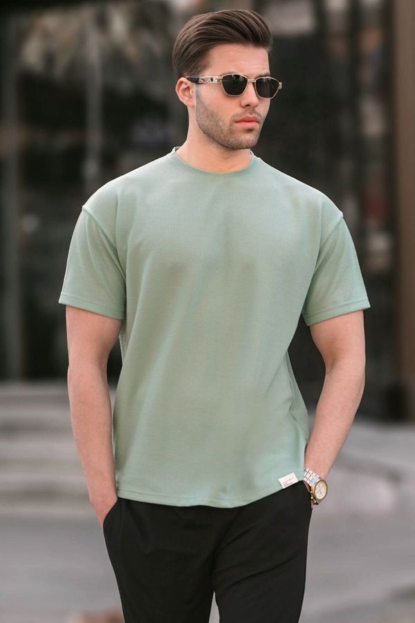Madmext Madmext Mint Green Regular Fit Basic Men's T-Shirt 6099