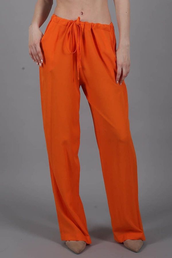 Madmext Madmext Orange Crinkle Fabric Basic Women's Beach Trousers
