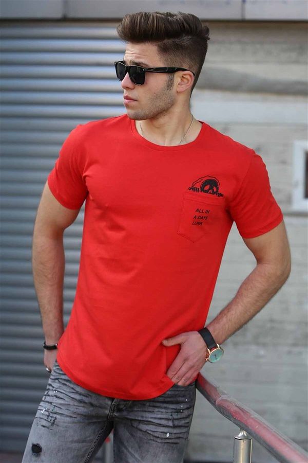 Madmext Madmext Pocket Detail Red Men's T-Shirt 4492