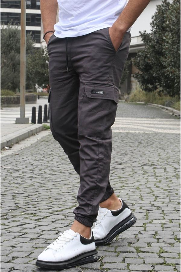 Madmext Madmext Smoked Cargo Pocket Jogger Trousers 5437