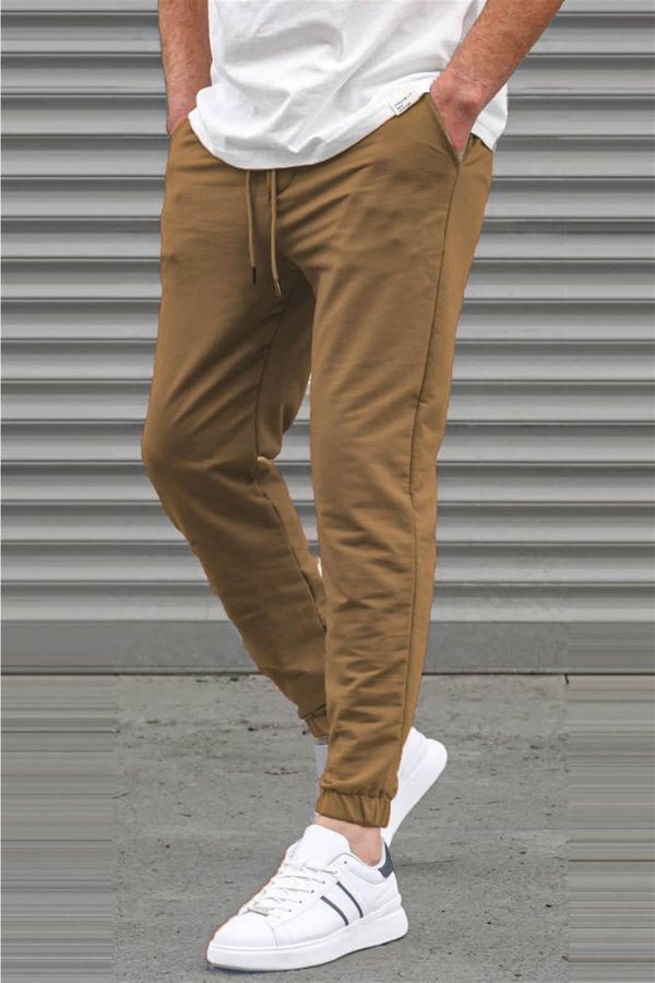 Madmext Madmext Tan Basic Men's Tracksuits With Elastic Legs 5494