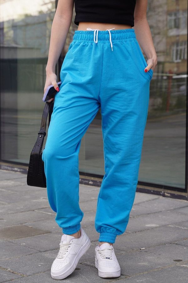 Madmext Madmext Turquoise Comfort Fit Basic Sweatpants