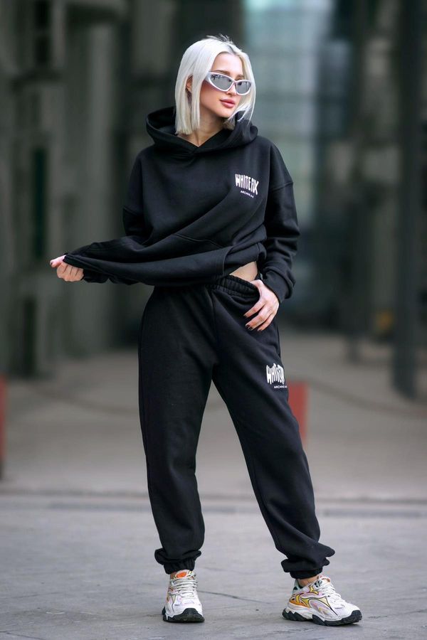 Madmext Madmext Women's Black Hooded Tracksuit