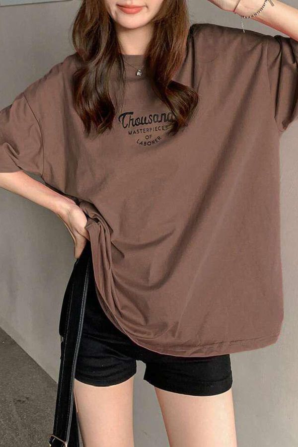 Madmext Madmext Women's Brown Printed T-Shirt