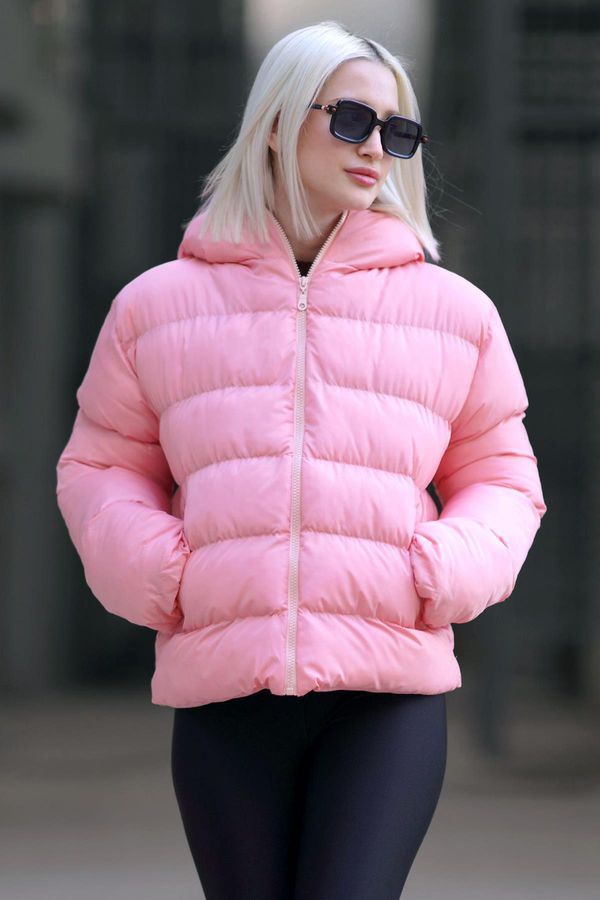 Madmext Madmext Women's Pink Hooded Puffer Coat