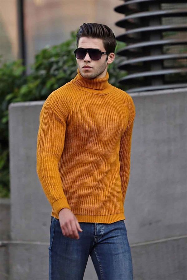 Madmext Madmext Yellow Turtleneck Sweater 4368