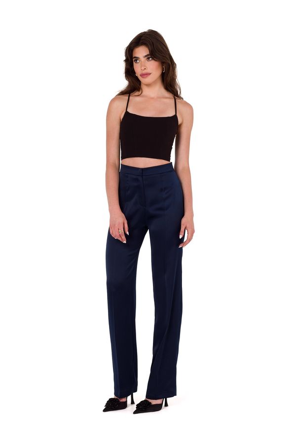 Makover Makover Woman's Trousers K174 Navy Blue