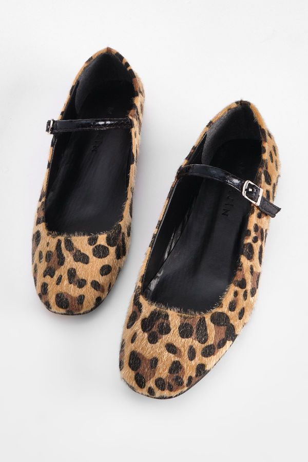 Marjin Marjin Women's Banded Flat Shoes Osela Leopard