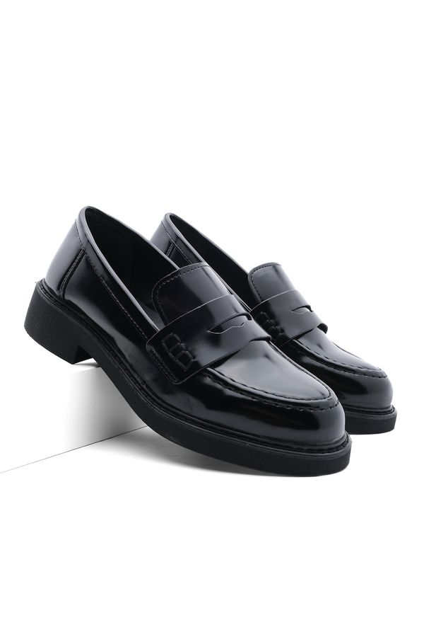 Marjin Marjin Women's Loafers Daily Classic Shoes Casual Loafers Backdrop Black Spread.